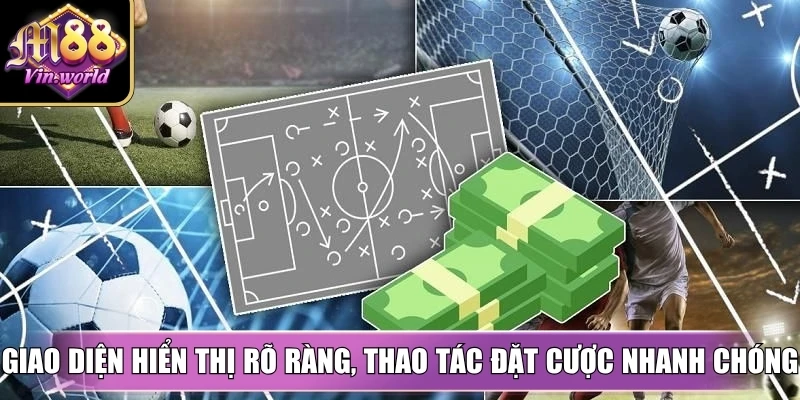 Giao diện hiển thị rõ ràng, thao tác đặt cược nhanh chóng